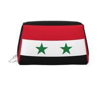 Flag of the Syrian Arab Republic Printed Zippered Toiletry Bag, Wide Open Storage Case for Personal Care Items and Cosmetics