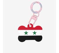 Flag of The Syrian Arab Republic Printing 1 Pc Dog Tag Bone Shape Id Tags Double Sided with Key Ring Pet Craft Pet for Pets