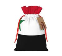 Flag Of The Syrian Arab Republic Printing Christmas Drawstring Gift Bags For Xmas Birthday Wedding Party Present Sacks