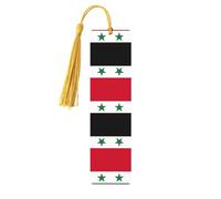Flag of The Syrian Arab Republic Printing Fashion Wooden Bookmarks 5 Pieces,Rectangle Bookmarks for Adult Perfect for Graduation Gifts