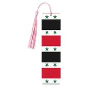 Flag of The Syrian Arab Republic Printing Fashion Wooden Bookmarks 5 Pieces,Rectangle Bookmarks for Adult Perfect for Graduation Gifts
