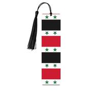 Flag of The Syrian Arab Republic Printing Fashion Wooden Bookmarks 5 Pieces,Rectangle Bookmarks for Adult Perfect for Graduation Gifts