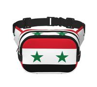 Flag of The Syrian Arab Republic Square Double Layer Waist Bag Crossbody Bag/Adjustable Strap Chest,for Travel Workout Running Print with
