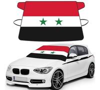Flag of the Syrian Arab Republic Waterproof Car Windshield Cover, Stylish Printed Windshield Snow Cover Fits Sedans, Cars & SUVs - 69x42.5''