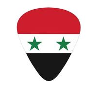 Flag of the Syrian Arab Republic Wear-resistant guitar picks, thin, medium, heavy, 12 pieces of guitar picks, suitable for guitar, bass, electric guitar, ukulele,