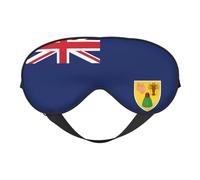 Flag of The Turks and Caicos Islands Comfortable Sleeping Aid Soft Eye Mask Adjustable Blackout Cover Reversible Night Rest