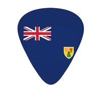 Flag of the Turks and Caicos Islands Guitar picks, 12 pieces per pack, 3 different thicknesses, suitable for guitar, bass, ukulele and other instruments.