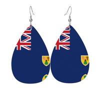 Flag of the Turks and Caicos Islands Leather earrings, European and American style earrings for young women, birthday gifts/Valentine's Day gifts