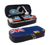 Flag of The Turks and Caicos Islands Leather Pencil Case Stationery Portable Multifunctional Storage Bag Academy Supplies