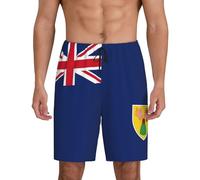 Flag Of The Turks And Caicos Islands Men'S 1-Pack Sleep Shorts Loungewear With Side Pockets, Breathable Fit, Available In Big.