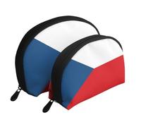 Flag of the Turks and Caicos Islands Moon Cosmetic Bag, Travel Makeup Pouch, Portable Waterproof Cosmetic Pouch for Girls Women., Flag Of The Czech Republic, One Size