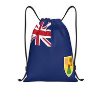 Flag Of The Turks And Caicos Islands Print Cinch Sack Pack Sport Sack Waterproof Unisex String Backpack For Swim Travel Women 36X42Cm