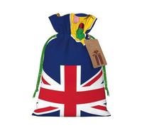 Flag Of The Turks And Caicos Islands Print Drawstring Gift Bags Packaging Party Candy Goodie Bag Xmas Presents Decor Holiday Giving