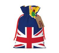 Flag Of The Turks And Caicos Islands Print Drawstring Gift Bags Packaging Party Candy Goodie Bag Xmas Presents Decor Holiday Giving