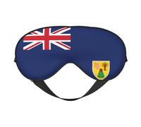 Flag of The Turks and Caicos Islands Print Functionality Outdoor Travel Eye Mask Breathable Camping Meditation Yoga Friendly