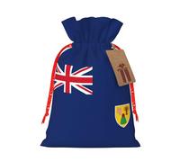 Flag Of The Turks And Caicos Islands Print Gift Decor Drawstring Bags Reusable Holiday Versatile Party Favors Present Sack