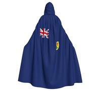 Flag Of The Turks And Caicos Islands Print Halloween Cloak, Carnival Cape For Theme Parties, Haunted Houses And Cosplay