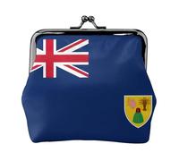 Flag of the Turks and Caicos Islands Print Practicality Coin Purse Cute Mini Coin Pouch for Women (4.52 x 4.13in) Exquisite, Black, One Size