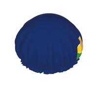 Flag of the Turks and Caicos Islands Print Shower Cap for Women & Men â€“ Reusable Double-Layer Bath Hair Cap with Elastic Strap One Size