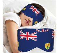 Flag of The Turks and Caicos Islands Print Sleep Eye Cover Double Sided Full Wrap for Bed Flights Meditation