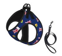 Flag of The Turks and Caicos Islands Print Small Dog Harness with Leash Set, No Escape Easy Walk Puppy Harnesses for Training Walking
