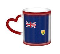 Flag of The Turks and Caicos Islands Print Thermal Color Changing Mug, Ceramic Coffee Cup, Magic Mug for Home Office Cafe