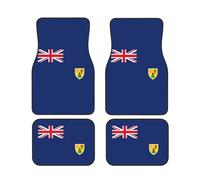 Flag of the Turks and Caicos Islands Print Vehicle Stylish Floor Mats Set 4 Pieces Car Foot Mat Anti-Slip Cushion Vans Sedans