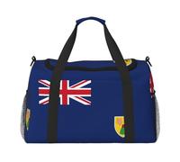 Flag of the Turks and Caicos Islands print Weekender Overnight Carry On Bag Gym Luggage Bag Duffel Bag for Travel Women, Black, One Size