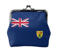 Flag Of The Turks And Caicos Islands Print Women'S Kiss Lock Coin Pouch, Mini Wallet For Cards And Lipstick, Soft Compact Purse
