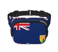 Flag of the Turks and Caicos Islands Printed Fashion Crossbody Bag, Hiking Waist Bag, Square Double Layer Travel and Fitness Shoulder Bag