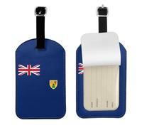 Flag of the Turks and Caicos Islands Printed PU Leather Bag Tag, Personalized Baggage Label, Privacy Flap ID Shield, for Vacation