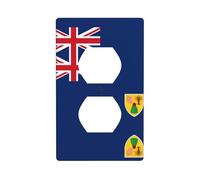 Flag of The Turks and Caicos Islands Printed Wall Panels, Double-Sided Socket Decorative Wall Panels, Suitable for Indoor Socket Decoration and Layout.