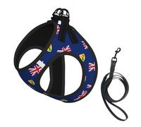 Flag of the Turks and Caicos Islands printing Puppy Harness, Dog Harness and Leash Set, Soft Mesh Reflective Breathable Lightweight Vest-Style