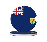 Flag of the Turks and Caicos Islands Prints Ceramic car coasters (2-pack) absorb moisture, are non-slip and easy to clean for cars, trucks, and boats.