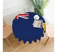Flag of The Turks and Caicos Islands Round Decorative Long Tablecloth, Wrinkle-Resistant, Stain-Resistant, Waterproof, 60-inch Round, Polyester Fabric, Suitable for Restaurants/Kitchens/Parties.