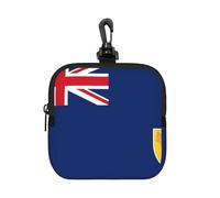 Flag of the Turks and Caicos Islands Small Waterproof Zipper Pouch-Neoprene Storage Bag for Earbuds, Keychain Clip Case