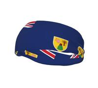 Flag Of The Turks And Caicos Islands Sports Headbands Moisture Wicking Athletic Terry Cloth Sweatband Sweat Absorbing Head Band