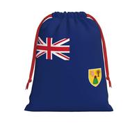 Flag of the Turks and Caicos Islands Super Soft Velvet Christmas Storage Bag Festival Promotion Annual Celebration and Daily Use