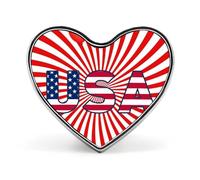 Flag of The U.S.A Heart Metal Badges Decorative Brooches Fashionable Lapel Pin for Hat Backpack Clothing