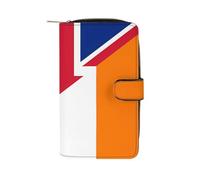 Flag of The United Kingdom and Ireland Long Zippered Pouch Slim Clutch Organizer Purse Money and Credit Card Holder for Men Women