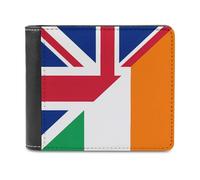 Flag of The United Kingdom and Ireland Printed Bifold Wallet with Hidden Compartments Pocket Money and Credit Card Holder for Men Women