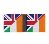 Flag of The United Kingdom and Ireland Printed Bifold Wallet with Hidden Compartments Pocket Money and Credit Card Holder for Men Women