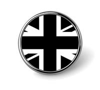 Flag of The United Kingdom Black Round Brooches And Pins for Women 1" Men Lapel Pin for Hat Bag Backpack Decor