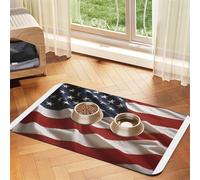 Flag of The United States of America Pet Feeding Mat-Waterproof & Non-Slip Dog and Cat Food Mat-No Stains Quick Dry Dog Water Dispenser Mat