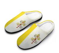 Flag of The Vatican City Funny Women's Cotton Slippers Shoes Novelty Soft Non-Slip Sole Home Shoe