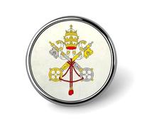 Flag of The Vatican City Novelty Metal Badge 1″ Round Brooch Pin Clothes Hat Bag Tie Accessories Decor