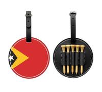 Flag of Timor-Leste Black Printed Golf tee Storage Bag - Portable Design, Easy to Organize tee