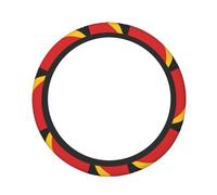 Flag of Timor-Leste Elastic Steering Wheel Cover. Stylish full-width print, neoprene material, anti-slip protection, easy to install.