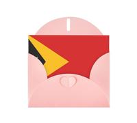 Flag of Timor-Leste Greeting Card with Pink Envelope Holidays Birthdays Weddings Anniversaries Write Unique Blessings