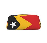 Flag of Timor-Leste Print Pencil Case, Pencil Pouch with Zipper, Portable Stationery Organizer pencil bag - Office Travel, Silver, One Size, Art Deco